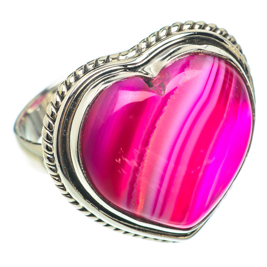 Pink Botswana Agate Rings handcrafted by Ana Silver Co - RING65161