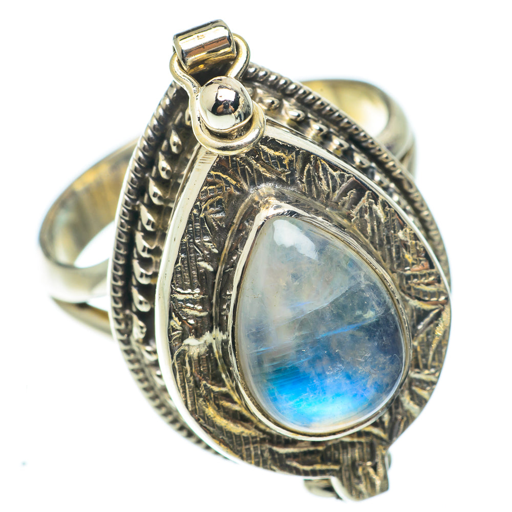 Rainbow Moonstone Rings handcrafted by Ana Silver Co - RING65171