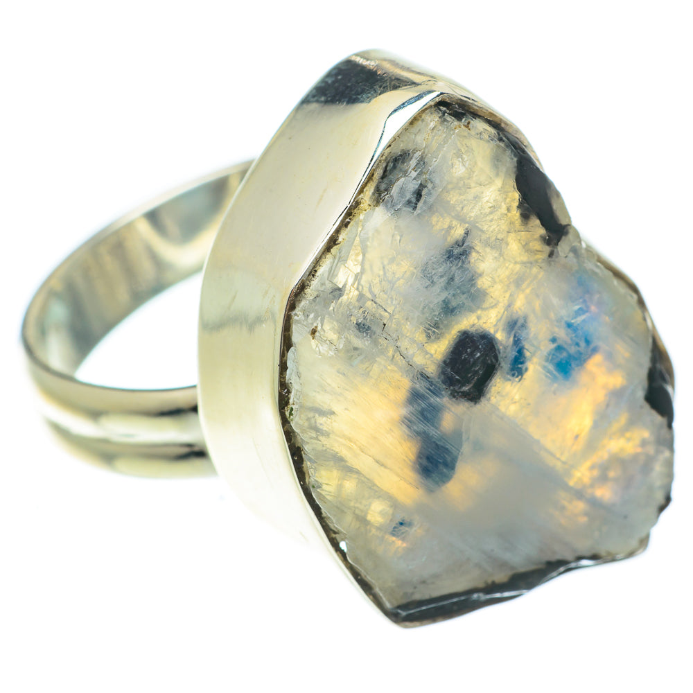 Rainbow Moonstone Rings handcrafted by Ana Silver Co - RING65172