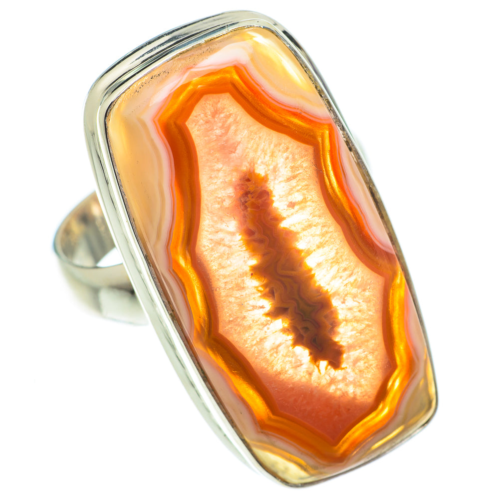 Red Geode Slice Rings handcrafted by Ana Silver Co - RING65217