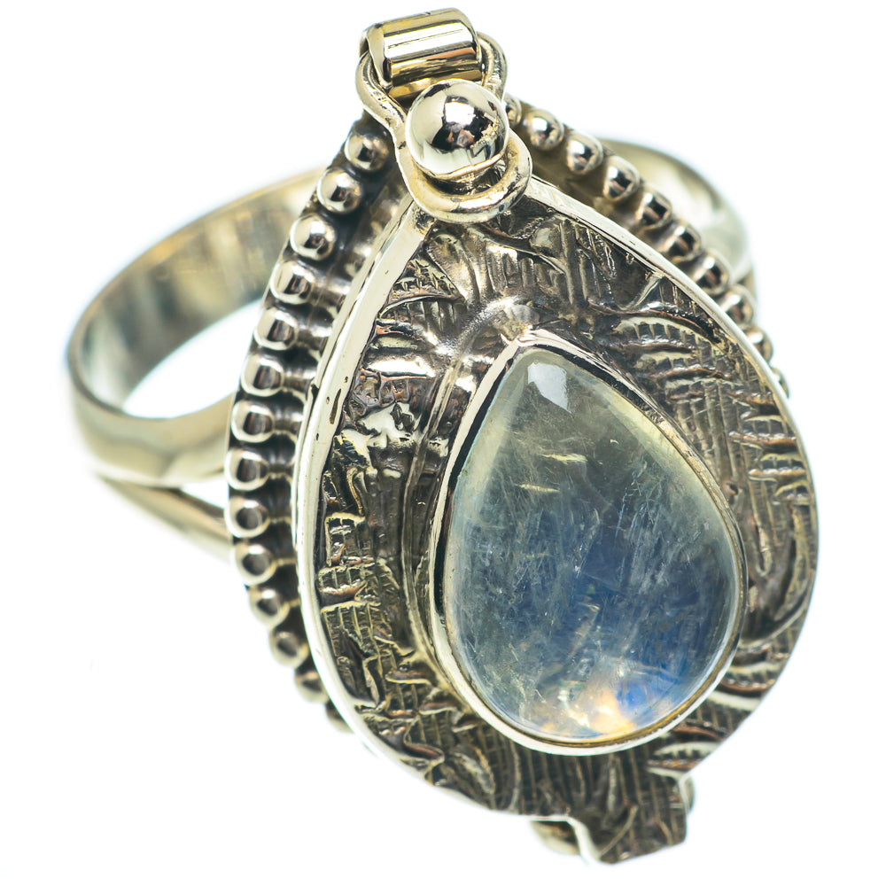 Rainbow Moonstone Rings handcrafted by Ana Silver Co - RING65227