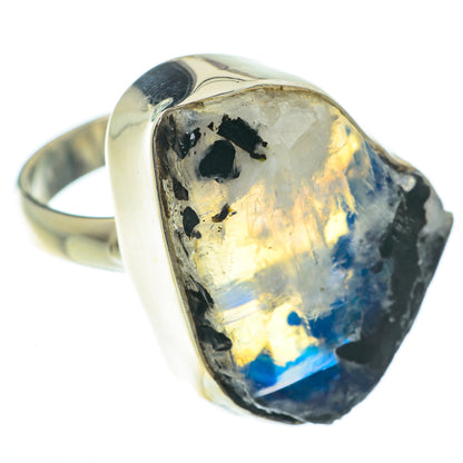 Rainbow Moonstone Rings handcrafted by Ana Silver Co - RING65228