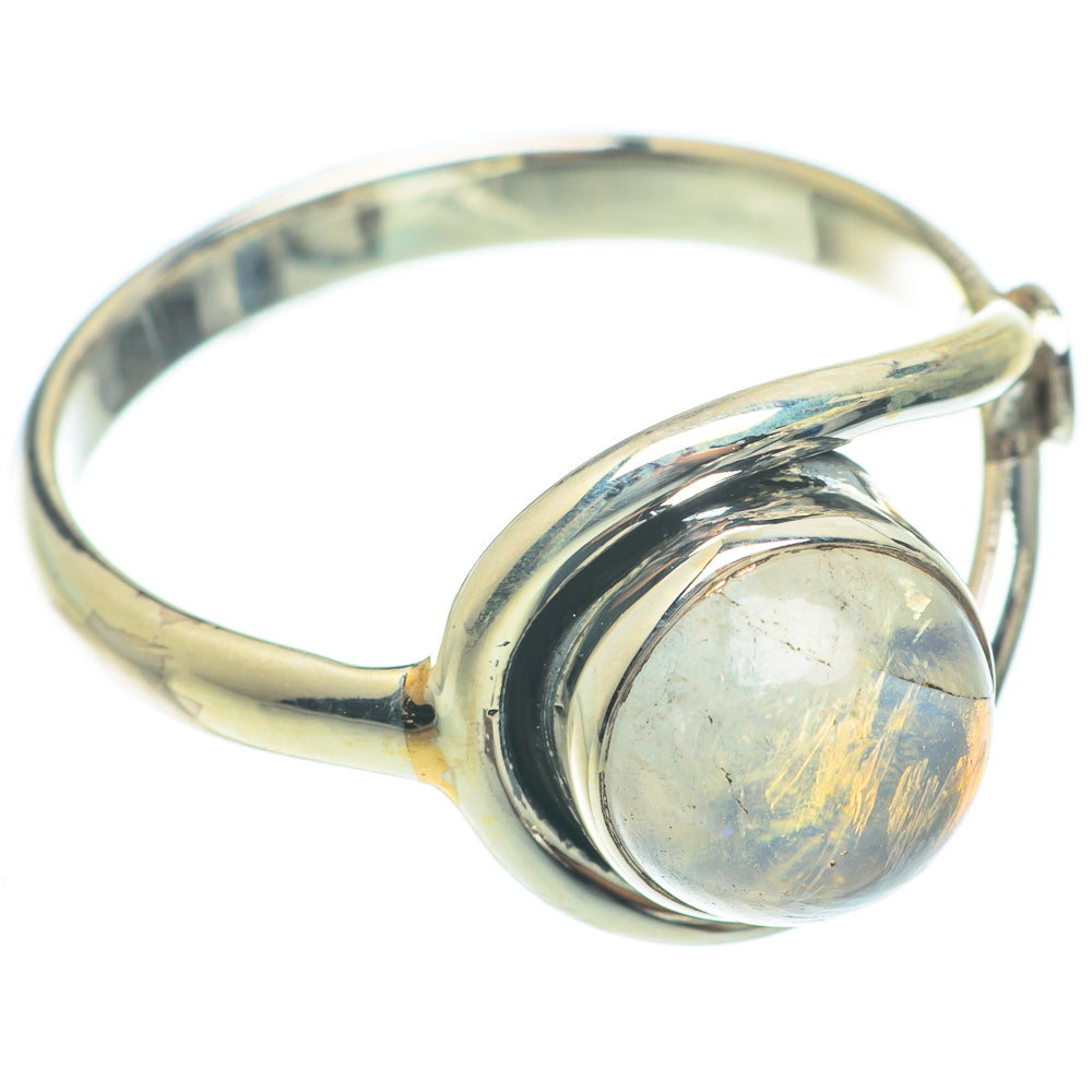 Rainbow Moonstone Rings handcrafted by Ana Silver Co - RING65253