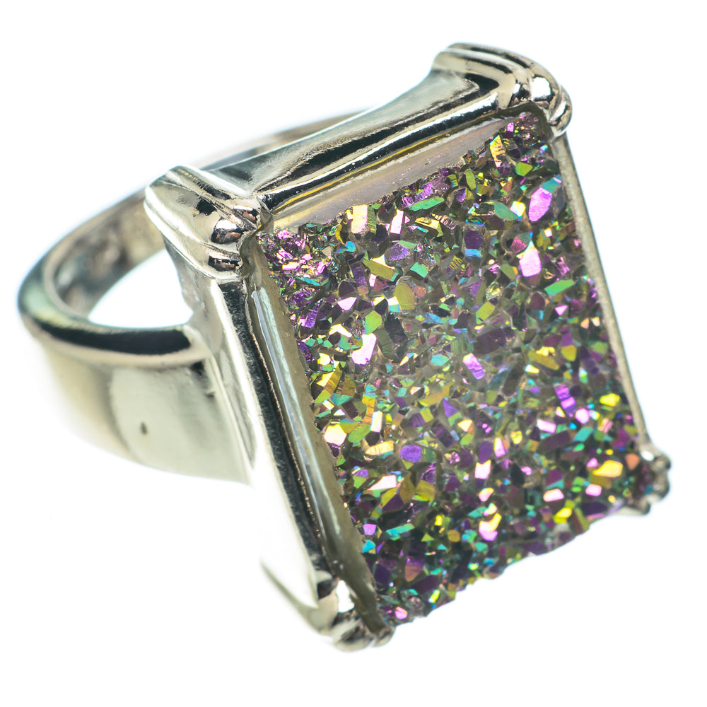 Titanium Druzy Rings handcrafted by Ana Silver Co - RING65256