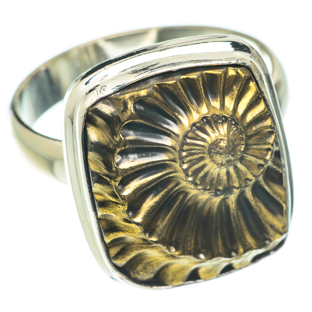 Pyrite Fossil Rings handcrafted by Ana Silver Co - RING65298