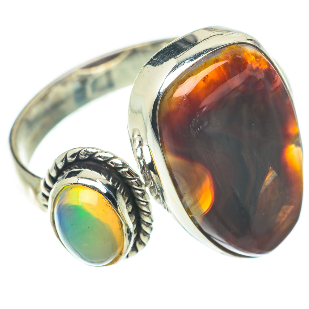 Mexican Fire Agate Rings handcrafted by Ana Silver Co - RING65323