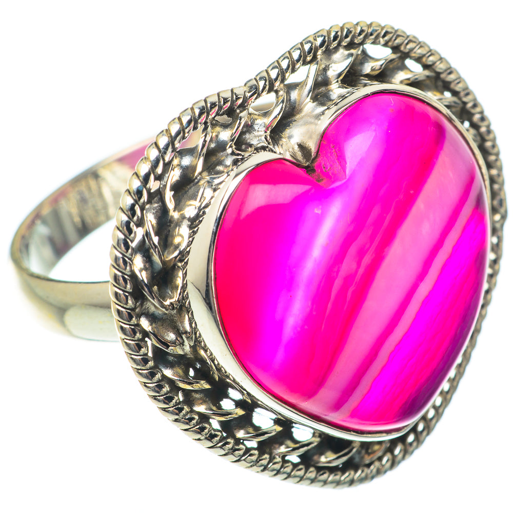 Pink Botswana Agate Rings handcrafted by Ana Silver Co - RING65353