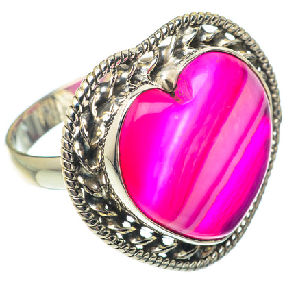 Pink Botswana Agate Rings handcrafted by Ana Silver Co - RING65353