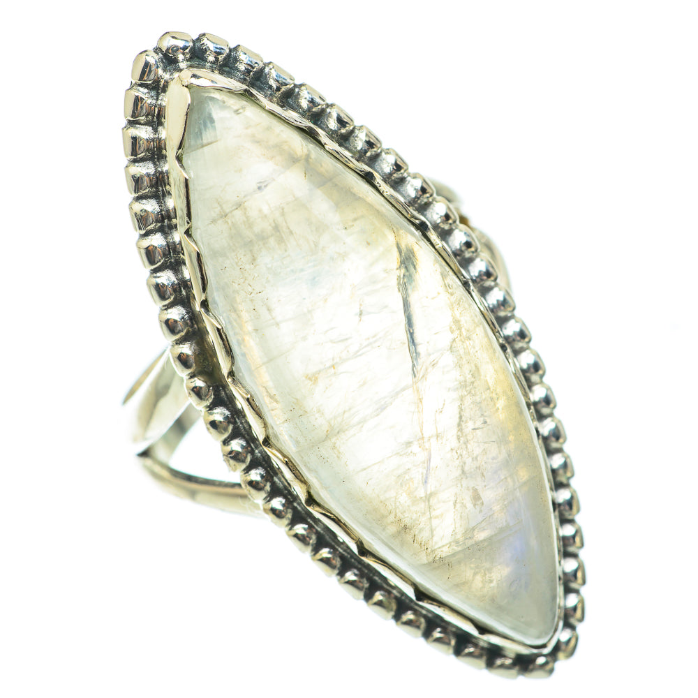 Rainbow Moonstone Rings handcrafted by Ana Silver Co - RING65364