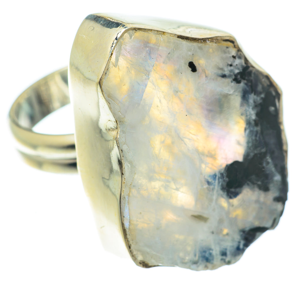 Rainbow Moonstone Rings handcrafted by Ana Silver Co - RING65365