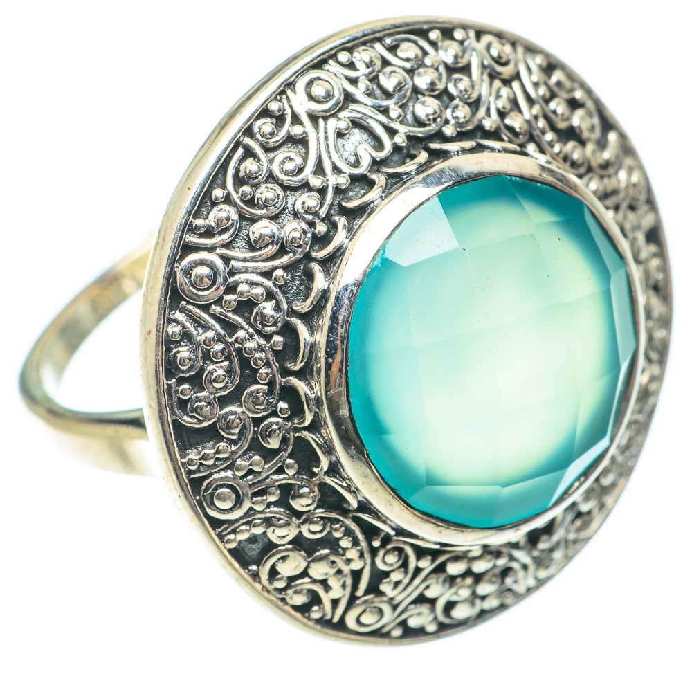 Aqua Chalcedony Rings handcrafted by Ana Silver Co - RING65376