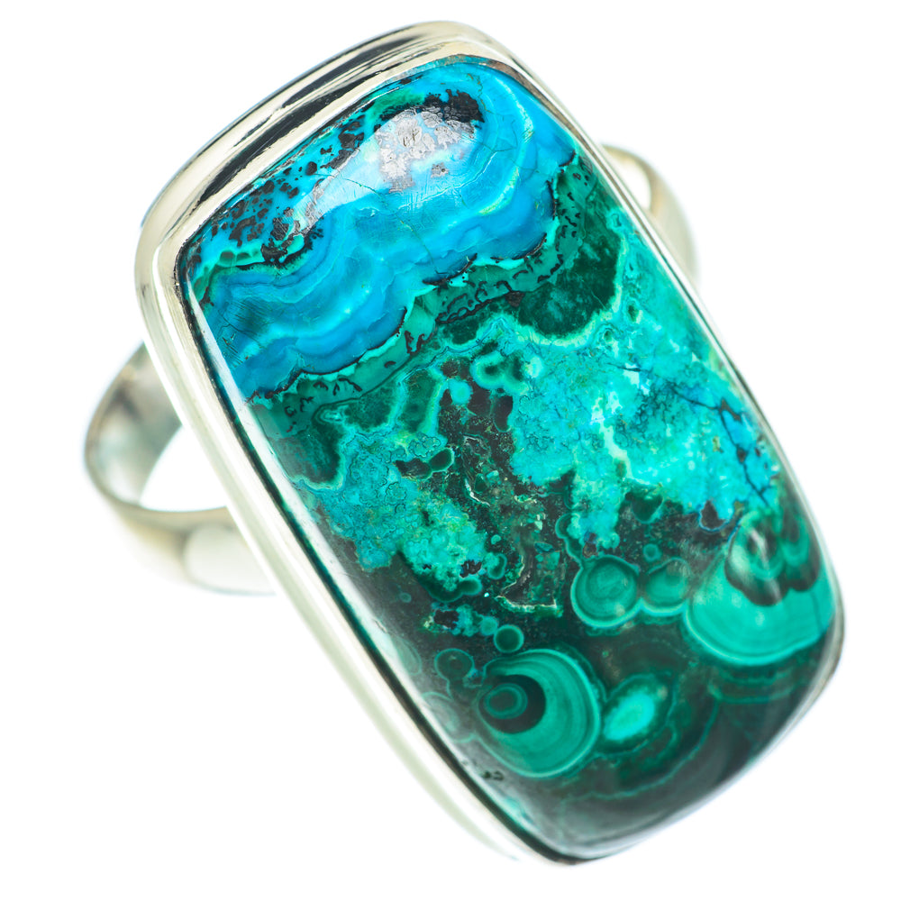 Malachite In Chrysocolla Rings handcrafted by Ana Silver Co - RING65377