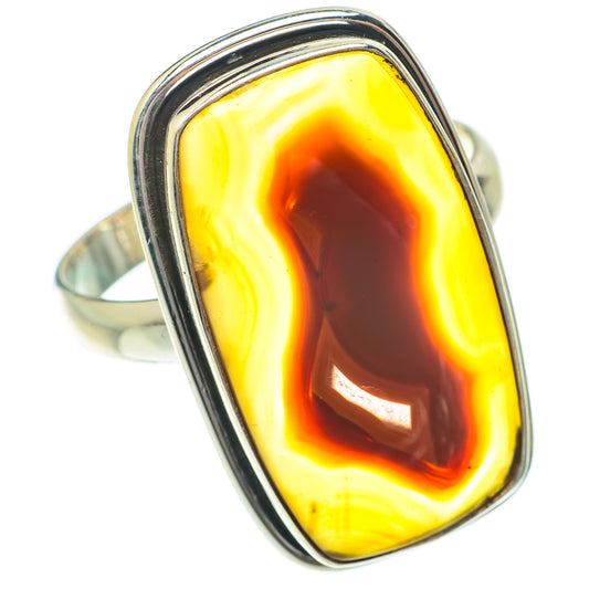 Red Botswana Agate Rings handcrafted by Ana Silver Co - RING65383