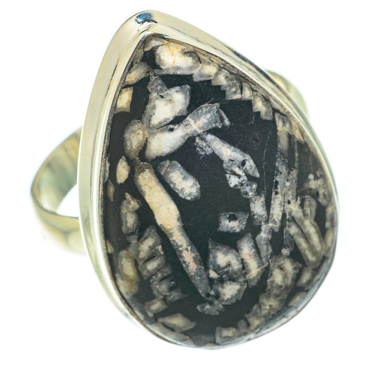 Crinoid Fossil Rings handcrafted by Ana Silver Co - RING65396