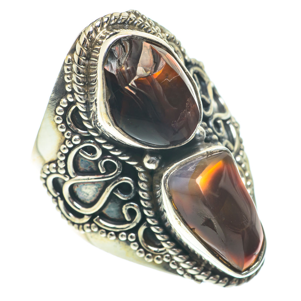 Mexican Fire Agate Rings handcrafted by Ana Silver Co - RING65401