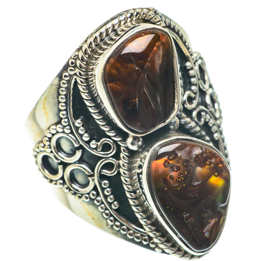 Mexican Fire Agate Rings handcrafted by Ana Silver Co - RING65403
