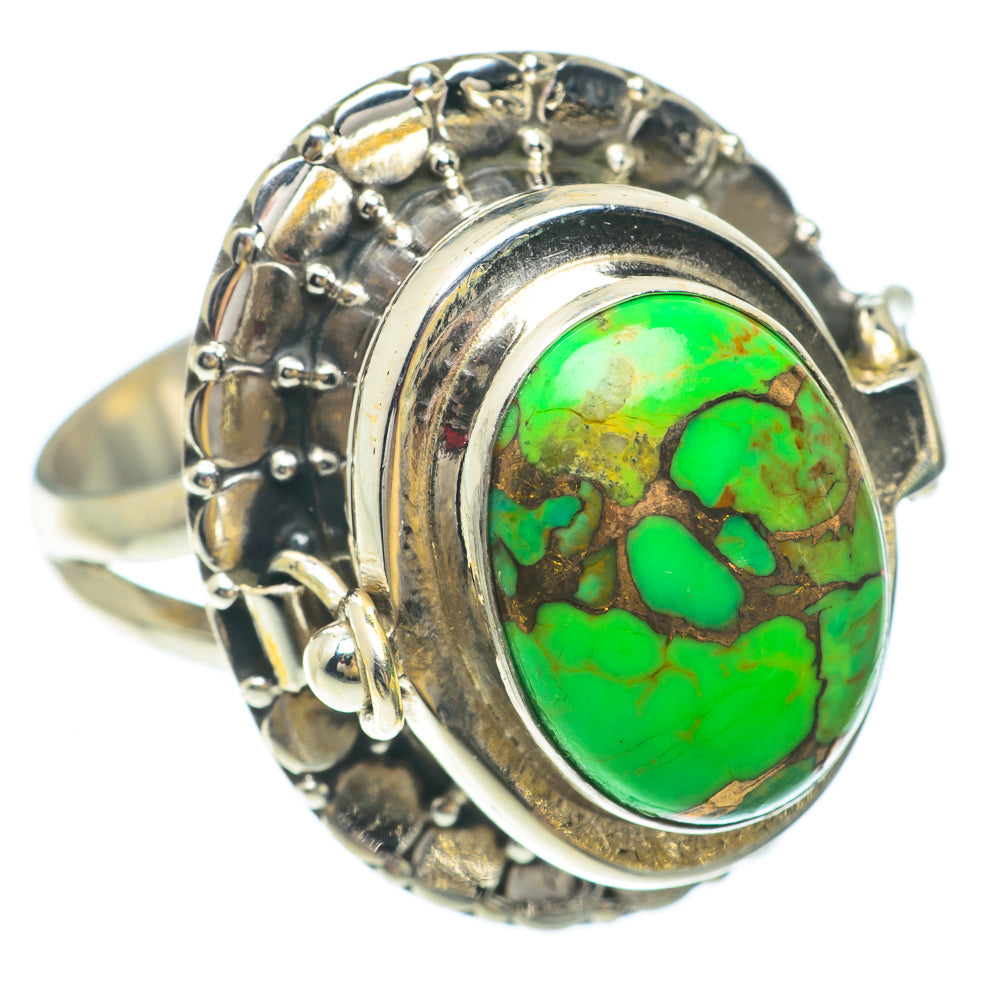 Green Copper Composite Turquoise Rings handcrafted by Ana Silver Co - RING65439