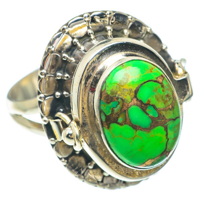Green Copper Composite Turquoise Rings handcrafted by Ana Silver Co - RING65439
