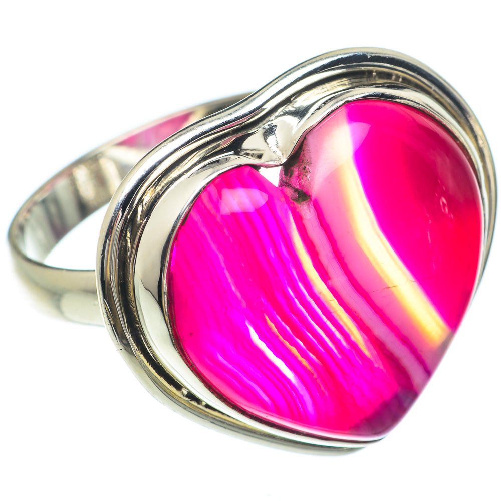 Pink Botswana Agate Rings handcrafted by Ana Silver Co - RING65445
