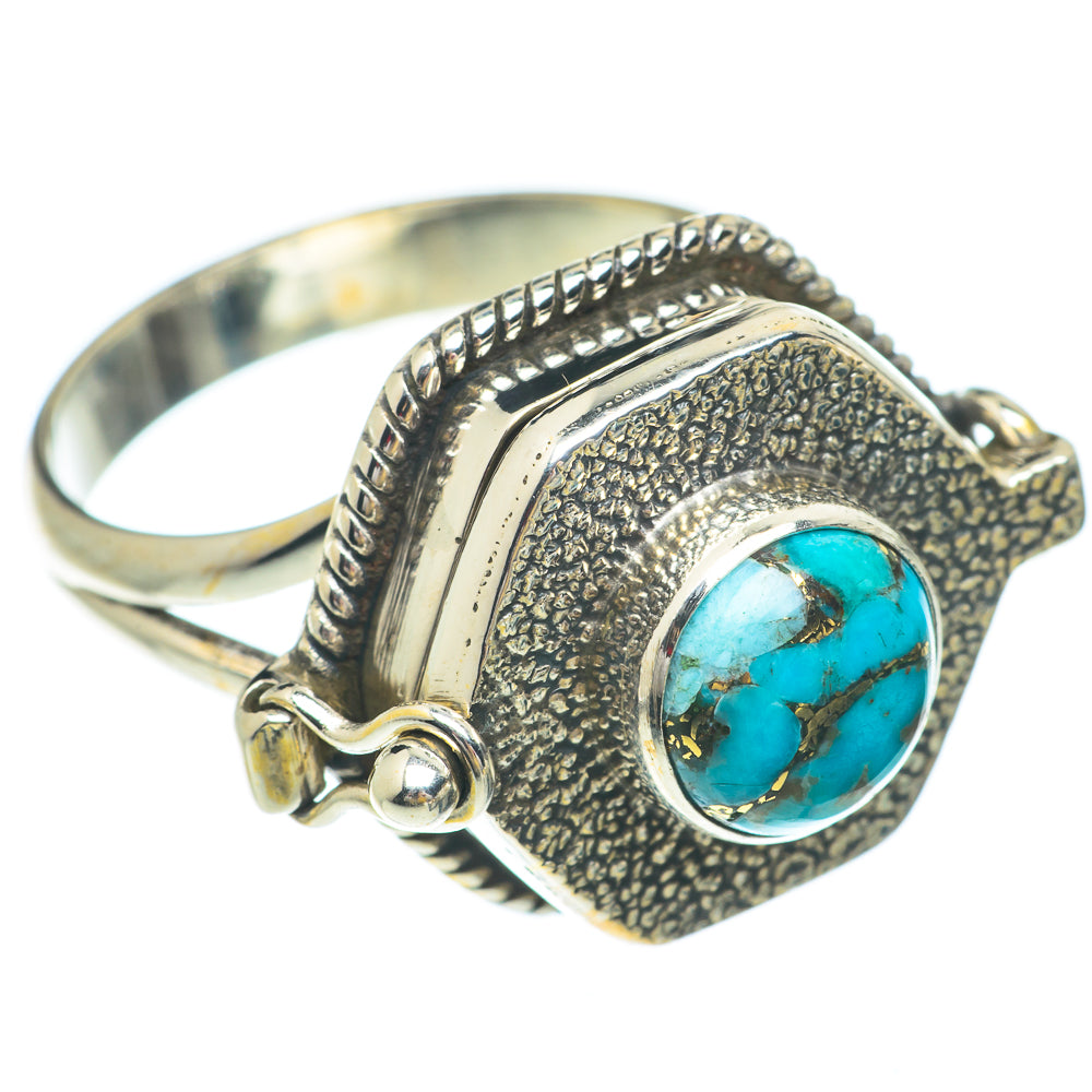 Blue Copper Composite Turquoise Rings handcrafted by Ana Silver Co - RING65461
