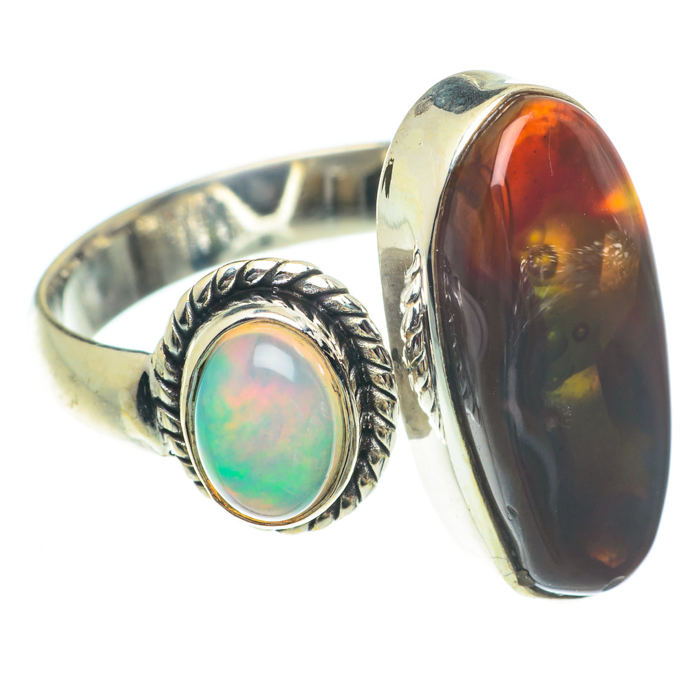 Mexican Fire Agate Rings handcrafted by Ana Silver Co - RING65483
