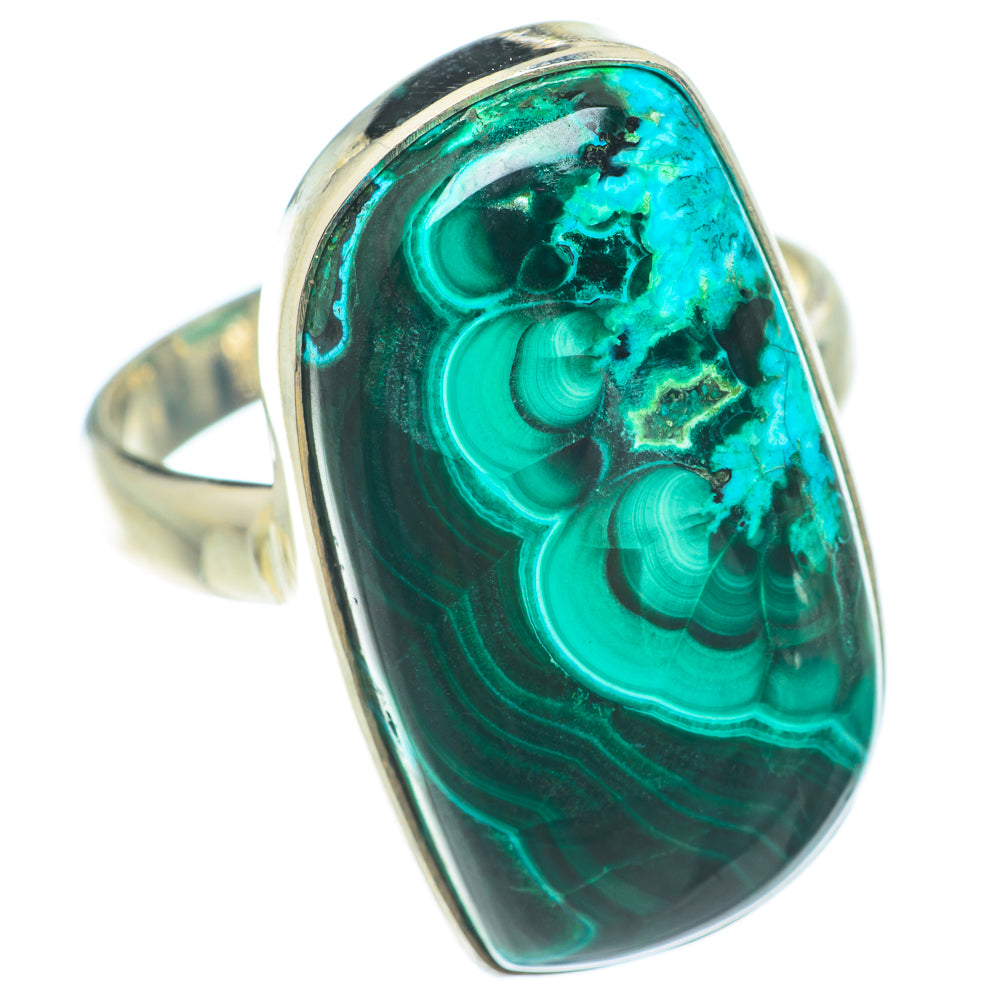 Malachite In Chrysocolla Rings handcrafted by Ana Silver Co - RING65491