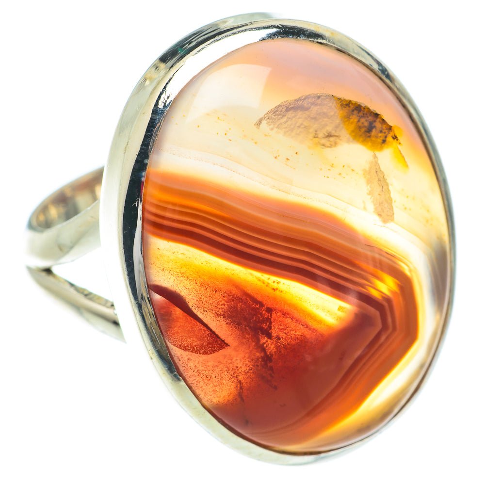 Red Botswana Agate Rings handcrafted by Ana Silver Co - RING65496