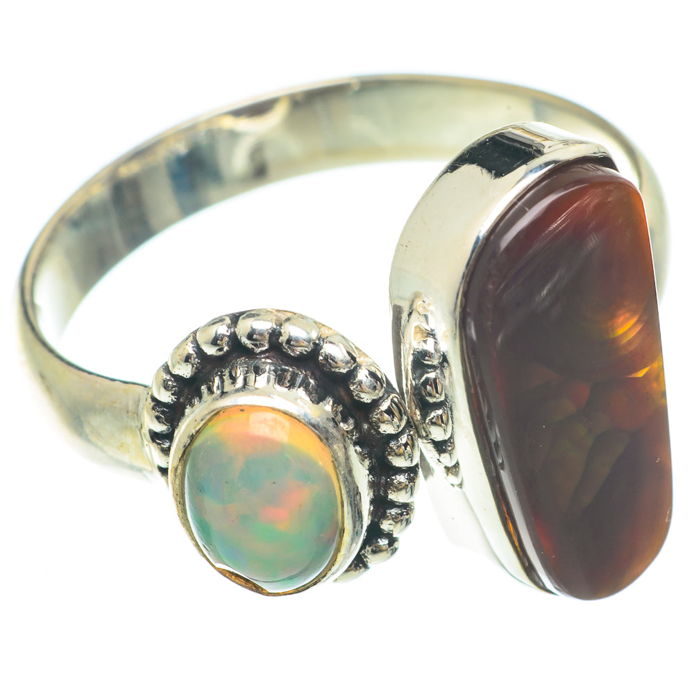 Mexican Fire Agate Rings handcrafted by Ana Silver Co - RING65506