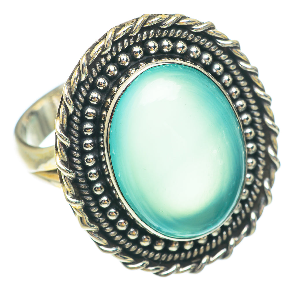 Aqua Chalcedony Rings handcrafted by Ana Silver Co - RING65553