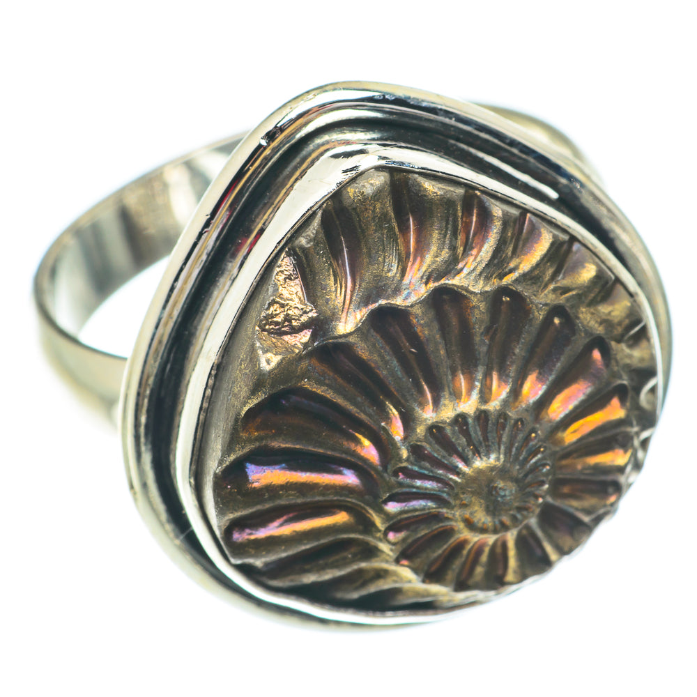 Pyrite Fossil Rings handcrafted by Ana Silver Co - RING65563