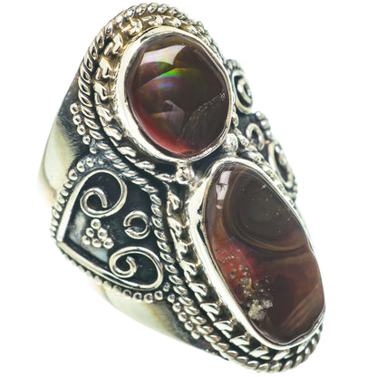 Mexican Fire Agate Rings handcrafted by Ana Silver Co - RING65632