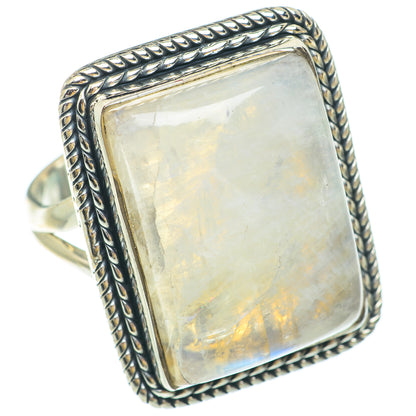 Rainbow Moonstone Rings handcrafted by Ana Silver Co - RING65644