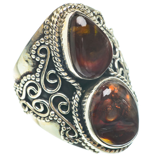 Mexican Fire Agate Rings handcrafted by Ana Silver Co - RING65657