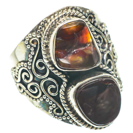 Mexican Fire Agate Rings handcrafted by Ana Silver Co - RING65658