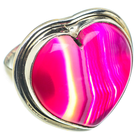 Pink Botswana Agate Rings handcrafted by Ana Silver Co - RING65714