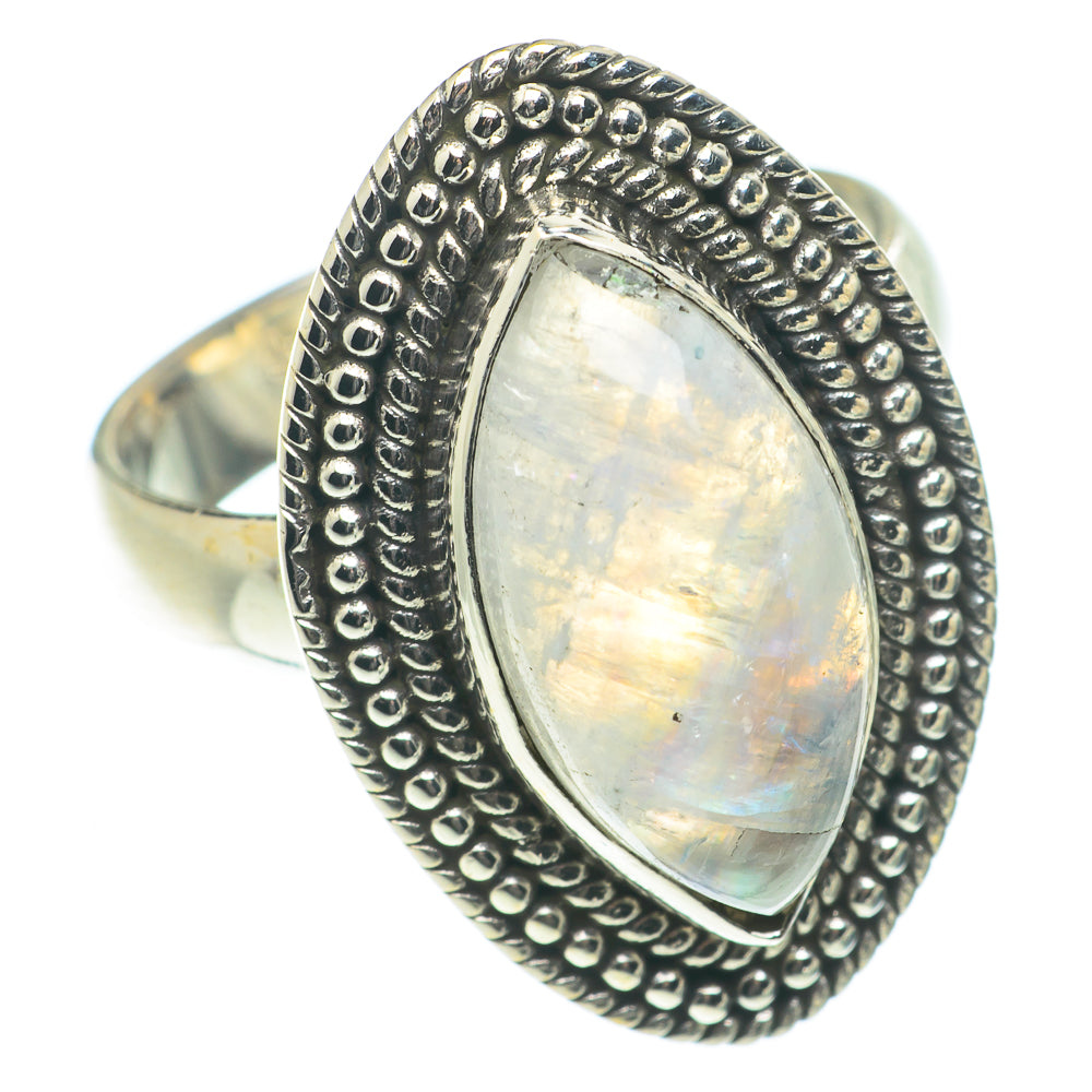 Rainbow Moonstone Rings handcrafted by Ana Silver Co - RING65725