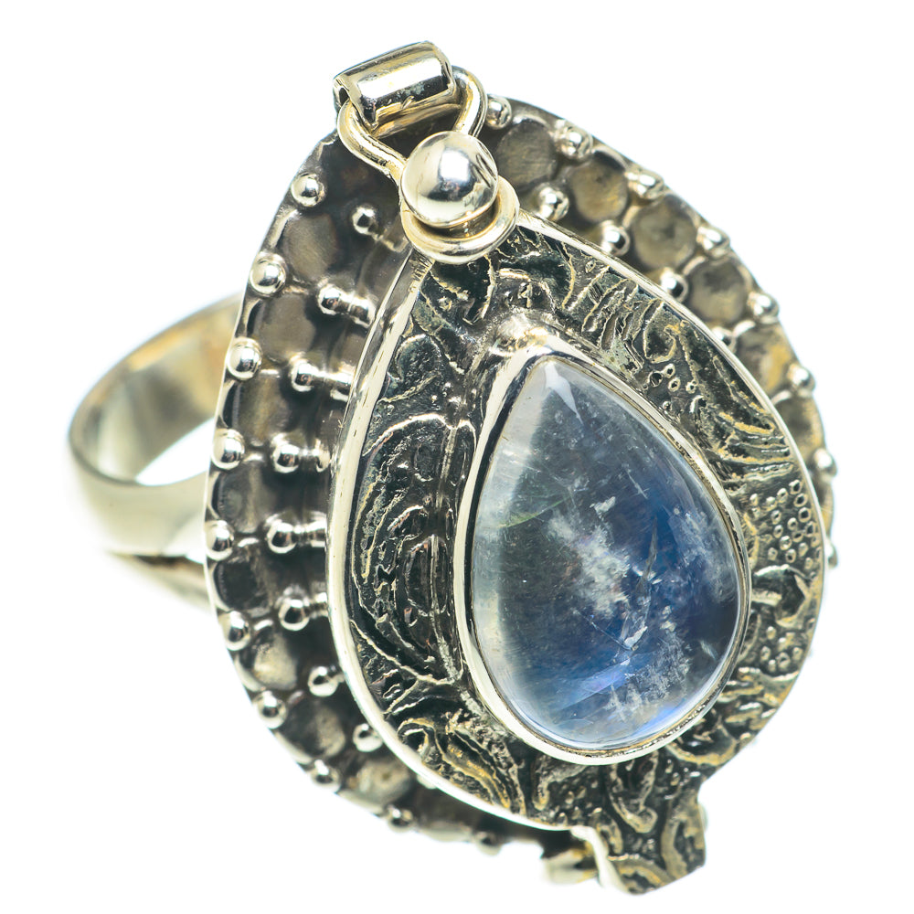 Rainbow Moonstone Rings handcrafted by Ana Silver Co - RING65726
