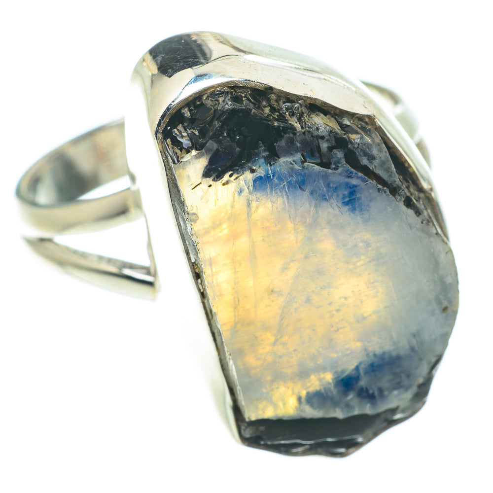 Rainbow Moonstone Rings handcrafted by Ana Silver Co - RING65756