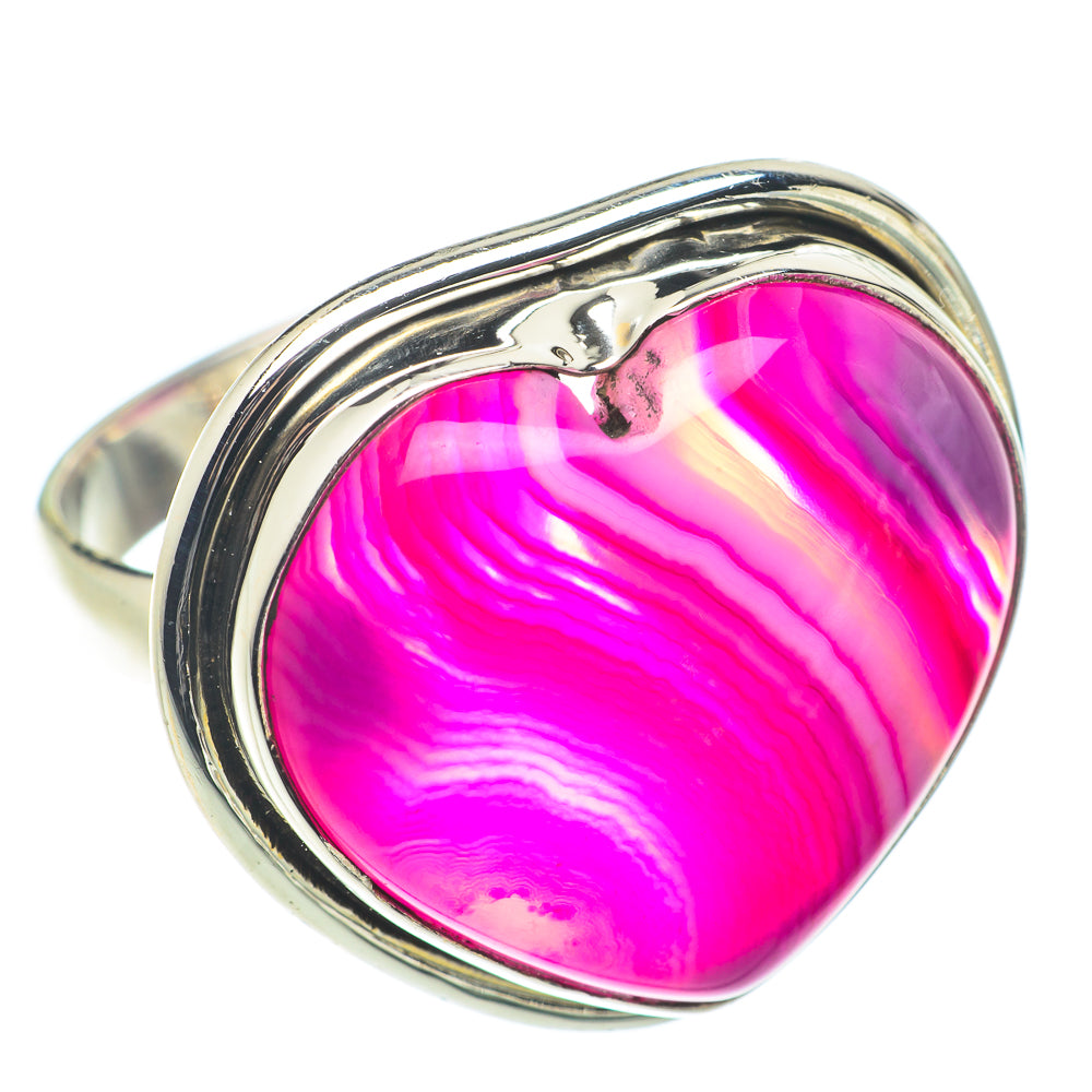 Pink Botswana Agate Rings handcrafted by Ana Silver Co - RING65771