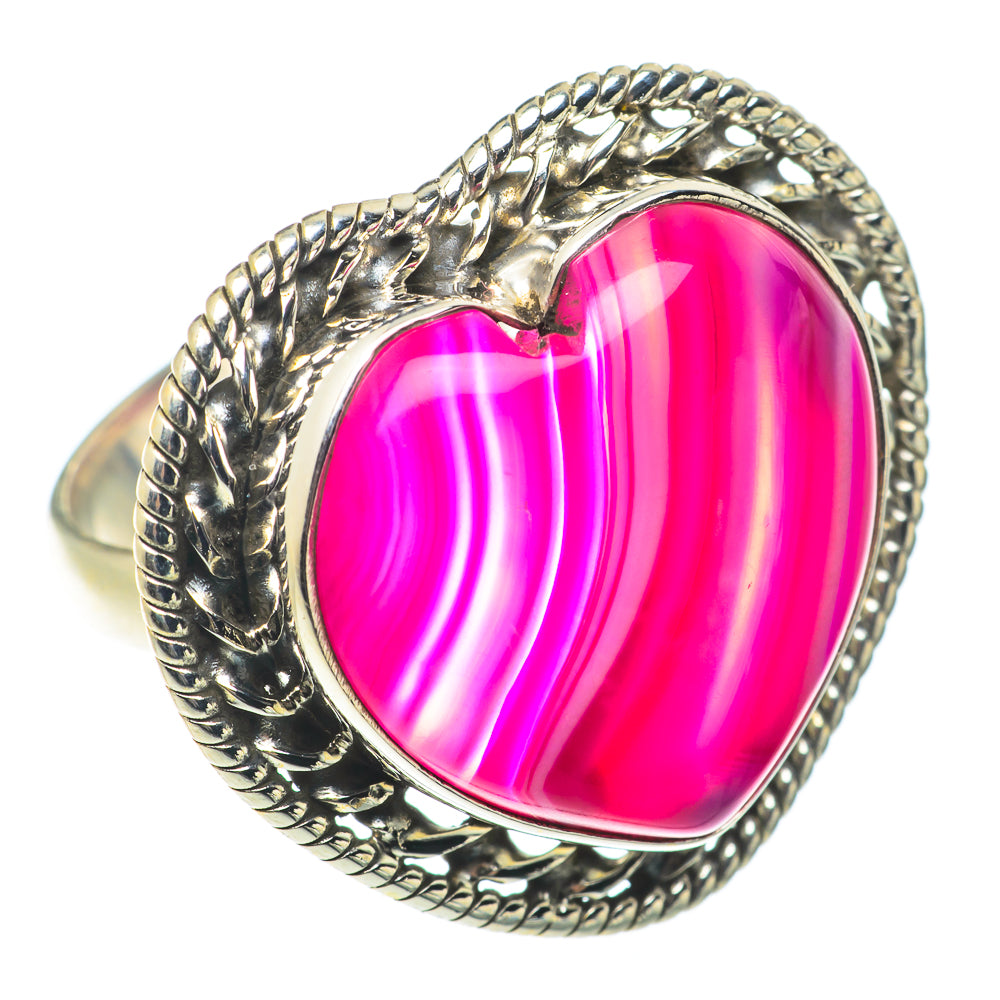 Pink Botswana Agate Rings handcrafted by Ana Silver Co - RING65799