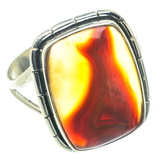 Red Botswana Agate Rings handcrafted by Ana Silver Co - RING65820