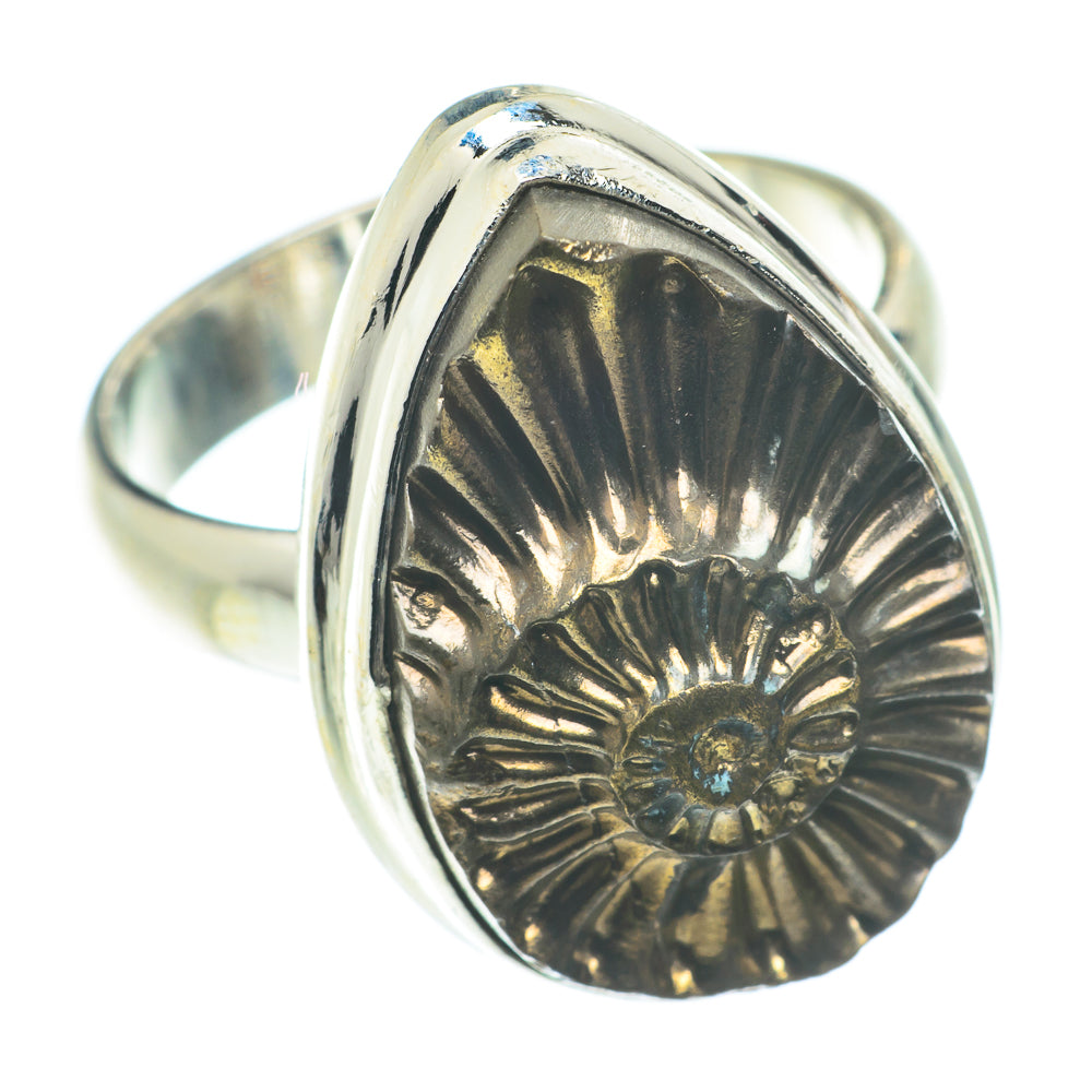 Pyrite Fossil Rings handcrafted by Ana Silver Co - RING65825