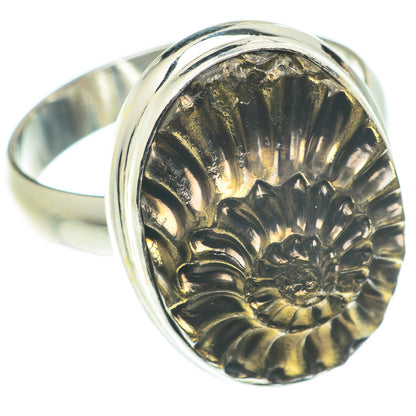 Pyrite Fossil Rings handcrafted by Ana Silver Co - RING65826