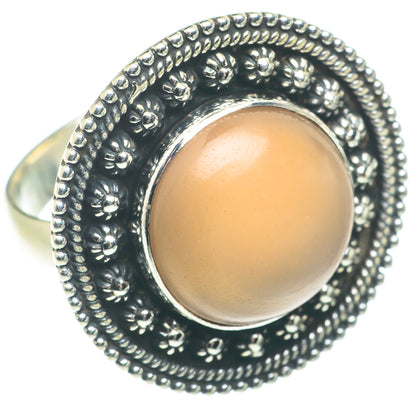 Peach Moonstone Rings handcrafted by Ana Silver Co - RING65840