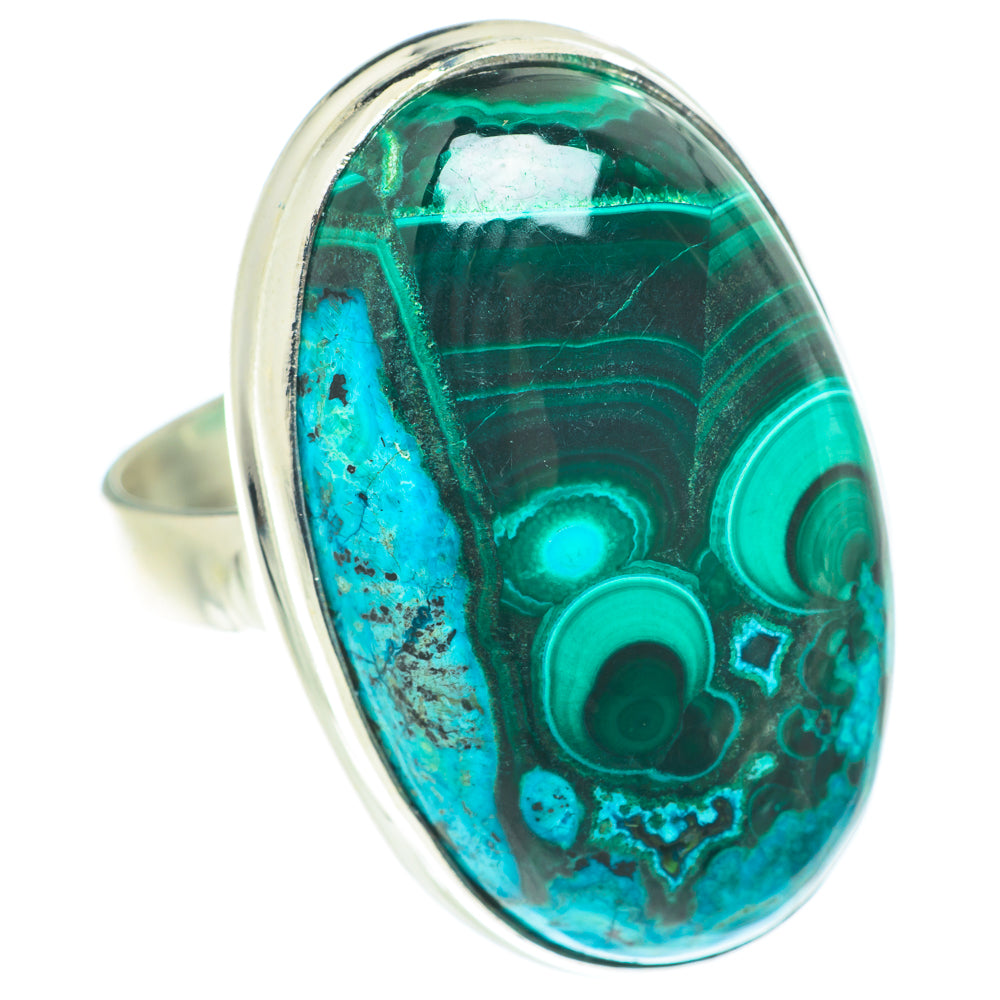 Malachite In Chrysocolla Rings handcrafted by Ana Silver Co - RING65888