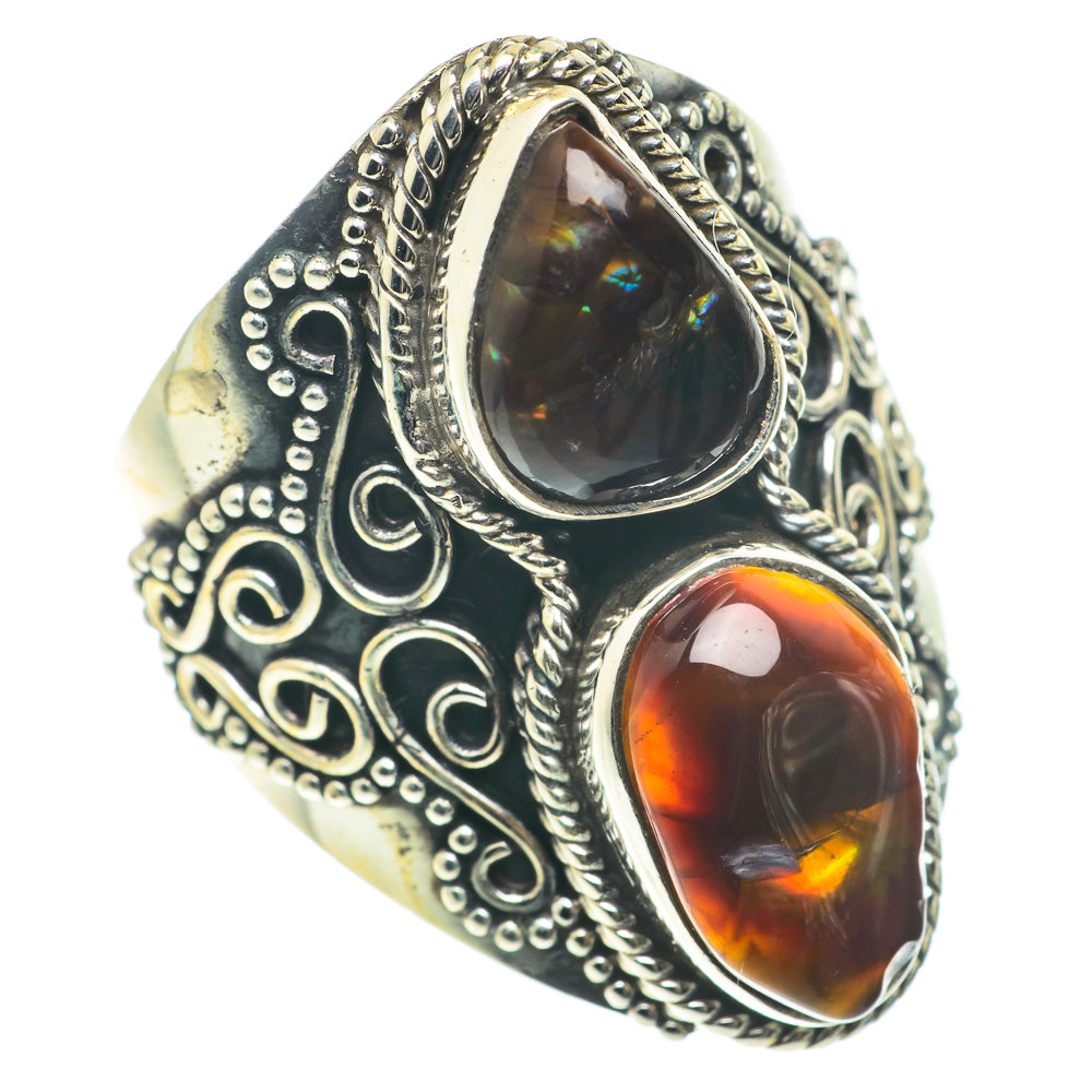 Mexican Fire Agate Rings handcrafted by Ana Silver Co - RING65894