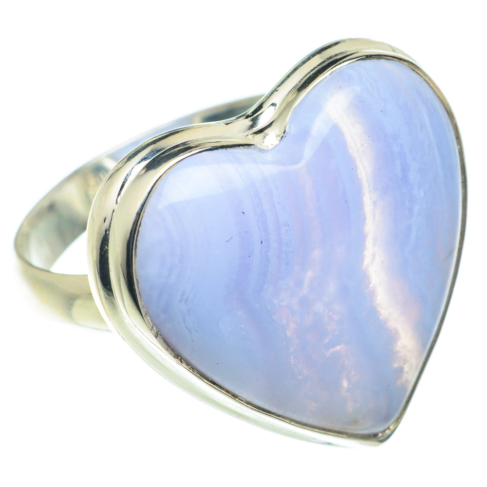 Blue Lace Agate Rings handcrafted by Ana Silver Co - RING65908