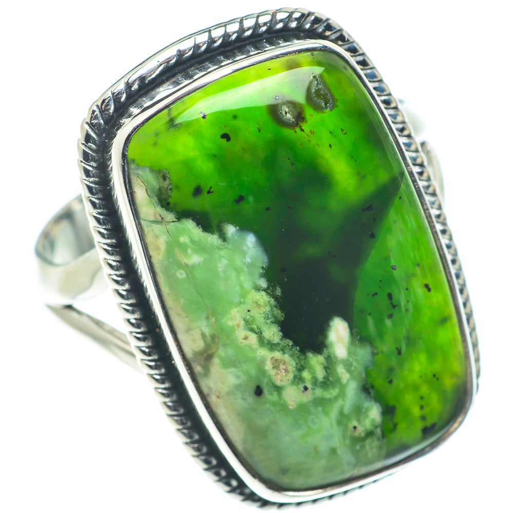 Australian Green Opal Rings handcrafted by Ana Silver Co - RING65925