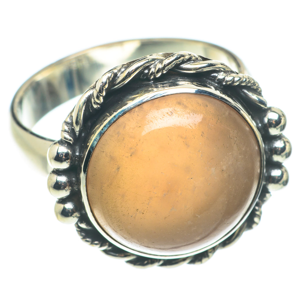 Peach Moonstone Rings handcrafted by Ana Silver Co - RING65990