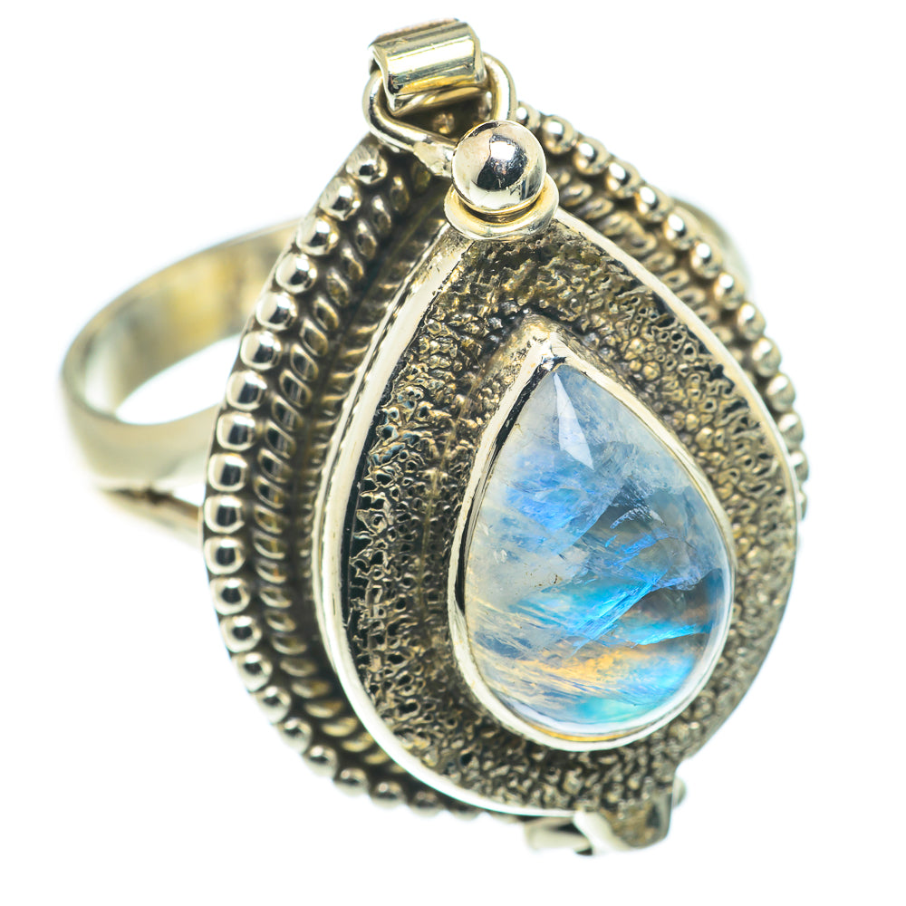 Rainbow Moonstone Rings handcrafted by Ana Silver Co - RING66032